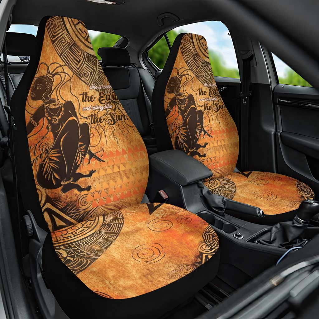 African Women Car Seat Cover She Is Rooted In The Earth and Rising Like The Sun - Wonder Print Shop