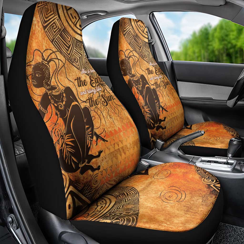 African Women Car Seat Cover She Is Rooted In The Earth and Rising Like The Sun - Wonder Print Shop