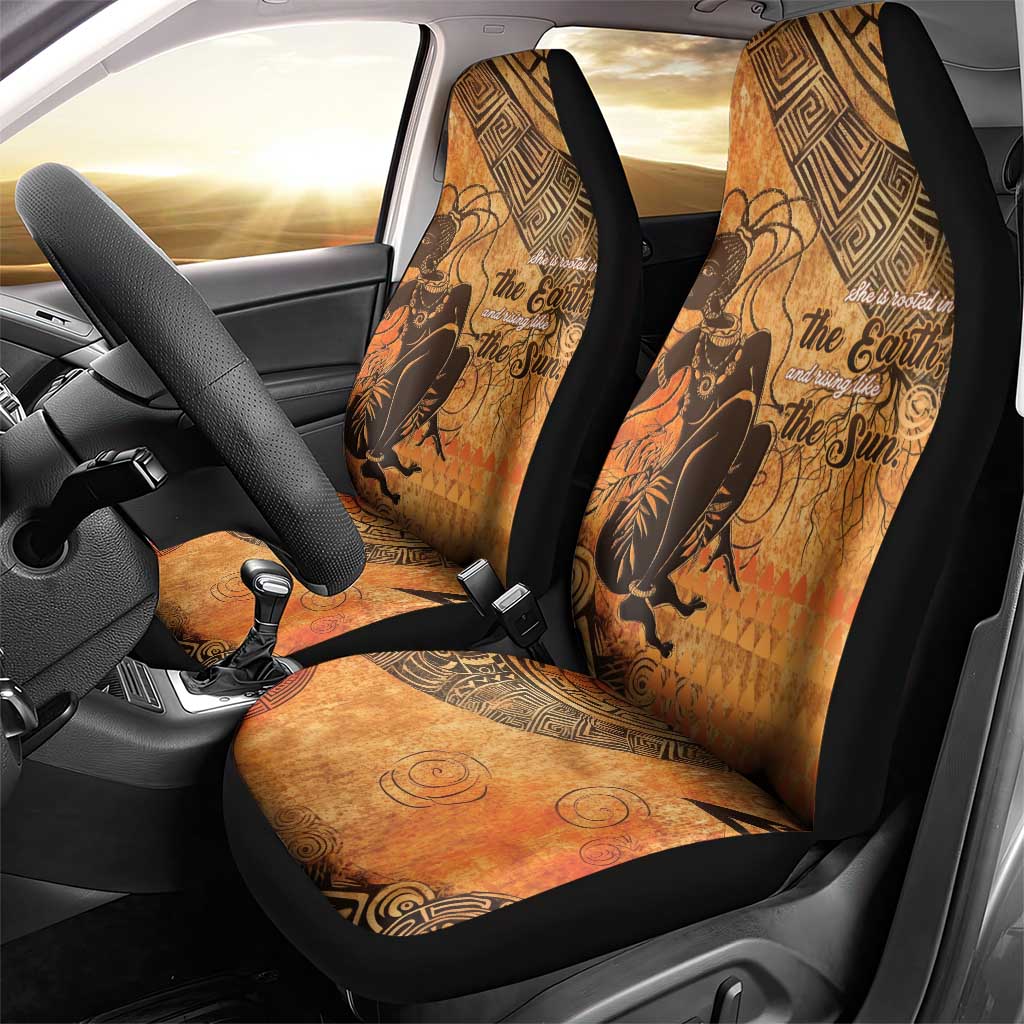 African Women Car Seat Cover She Is Rooted In The Earth and Rising Like The Sun - Wonder Print Shop