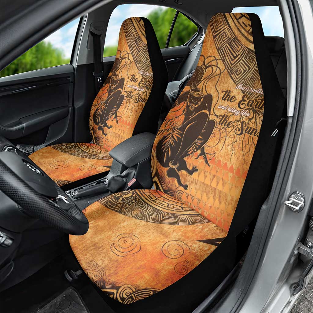 African Women Car Seat Cover She Is Rooted In The Earth and Rising Like The Sun - Wonder Print Shop