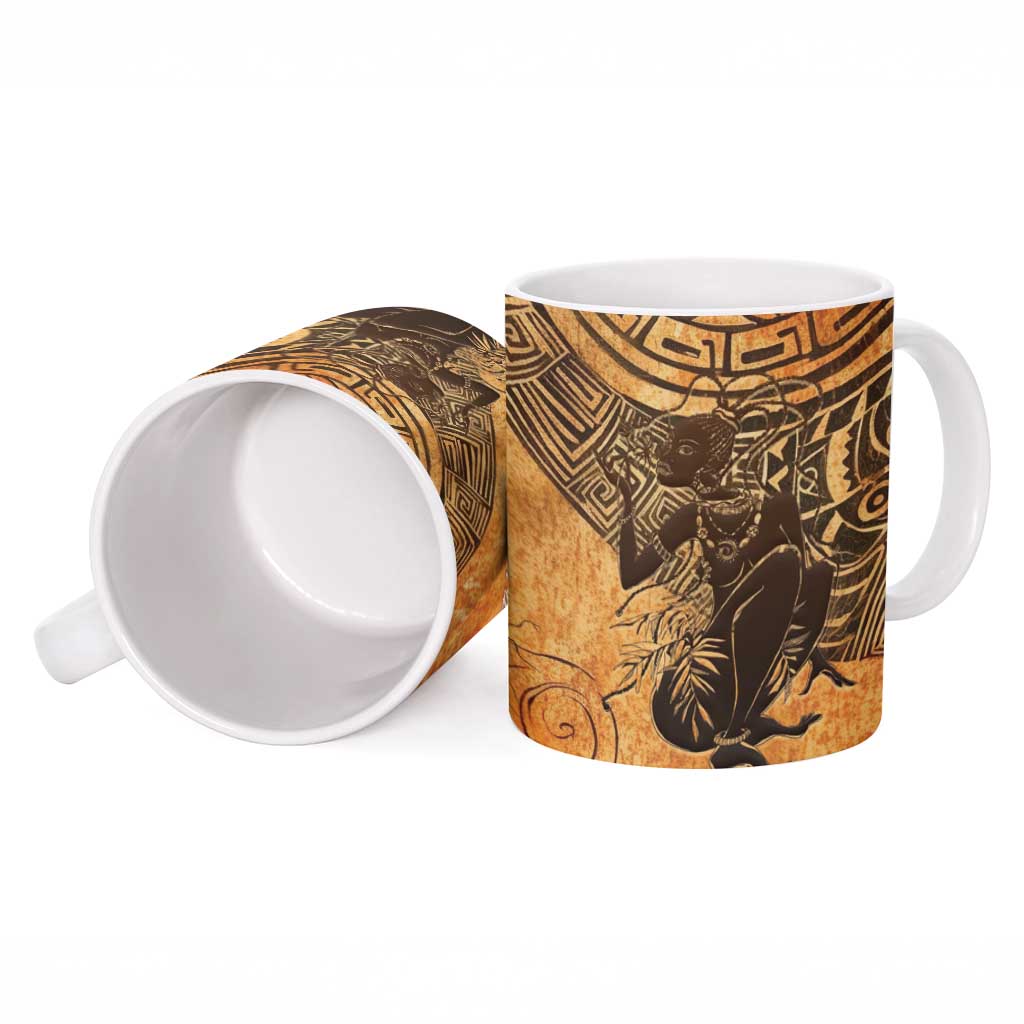 African Women Ceramic Mug She Is Rooted In The Earth and Rising Like The Sun - Wonder Print Shop