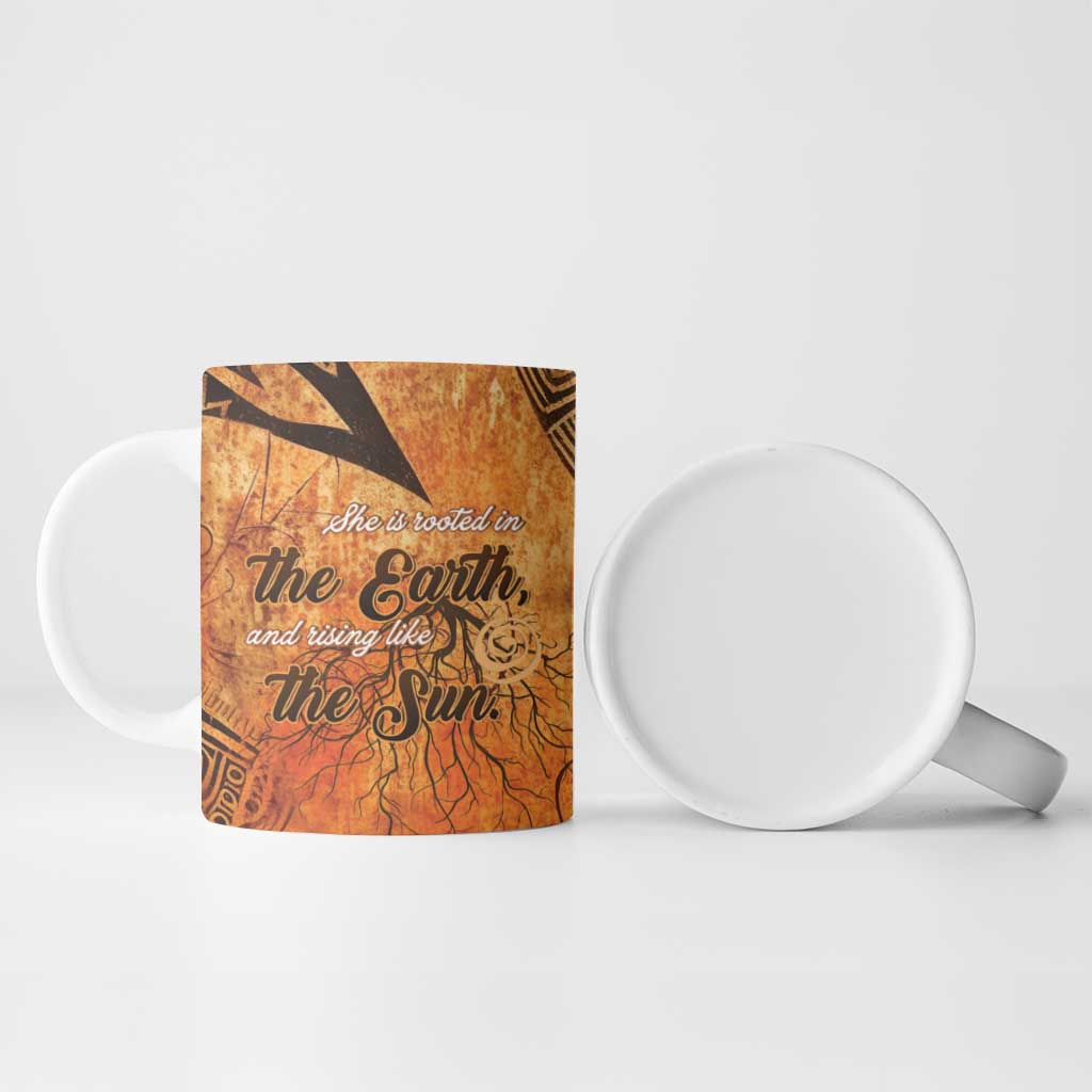 African Women Ceramic Mug She Is Rooted In The Earth and Rising Like The Sun - Wonder Print Shop