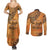 African Women Couples Matching Summer Maxi Dress and Long Sleeve Button Shirt She Is Rooted In The Earth and Rising Like The Sun - Wonder Print Shop