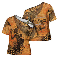 African Women Cross Shoulder Shirt She Is Rooted In The Earth and Rising Like The Sun - Wonder Print Shop