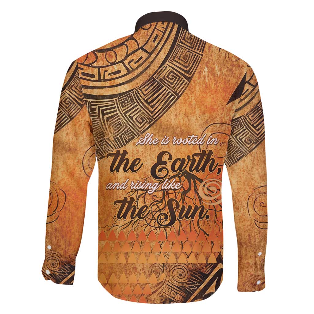 African Women Family Matching Long Sleeve Bodycon Dress and Hawaiian Shirt She Is Rooted In The Earth and Rising Like The Sun - Wonder Print Shop
