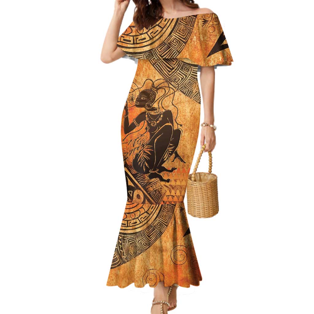 African Women Family Matching Mermaid Dress and Hawaiian Shirt She Is Rooted In The Earth and Rising Like The Sun - Wonder Print Shop