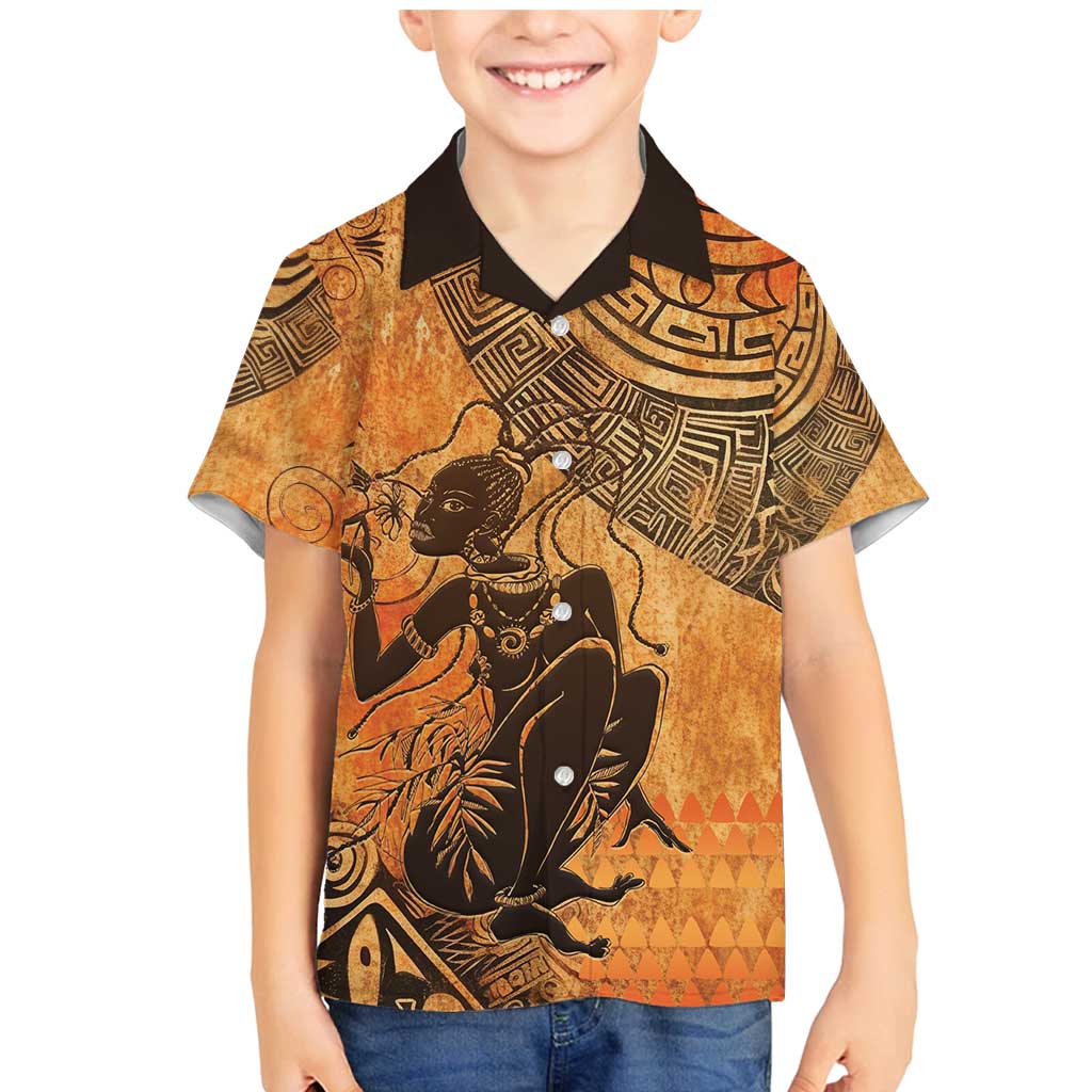African Women Family Matching Mermaid Dress and Hawaiian Shirt She Is Rooted In The Earth and Rising Like The Sun - Wonder Print Shop