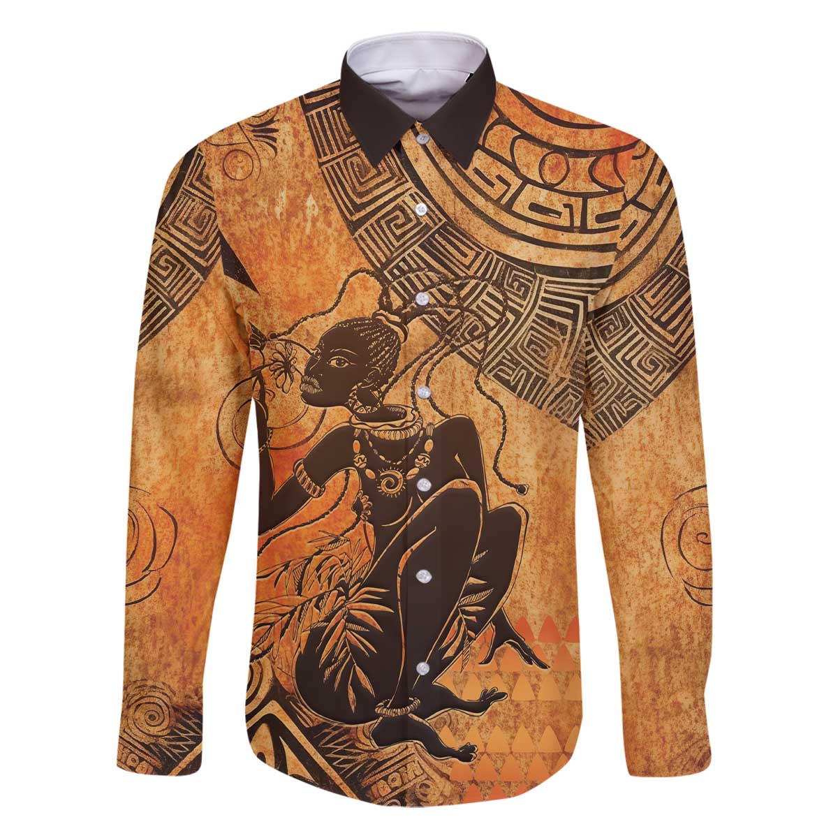 African Women Family Matching Off The Shoulder Long Sleeve Dress and Hawaiian Shirt She Is Rooted In The Earth and Rising Like The Sun - Wonder Print Shop