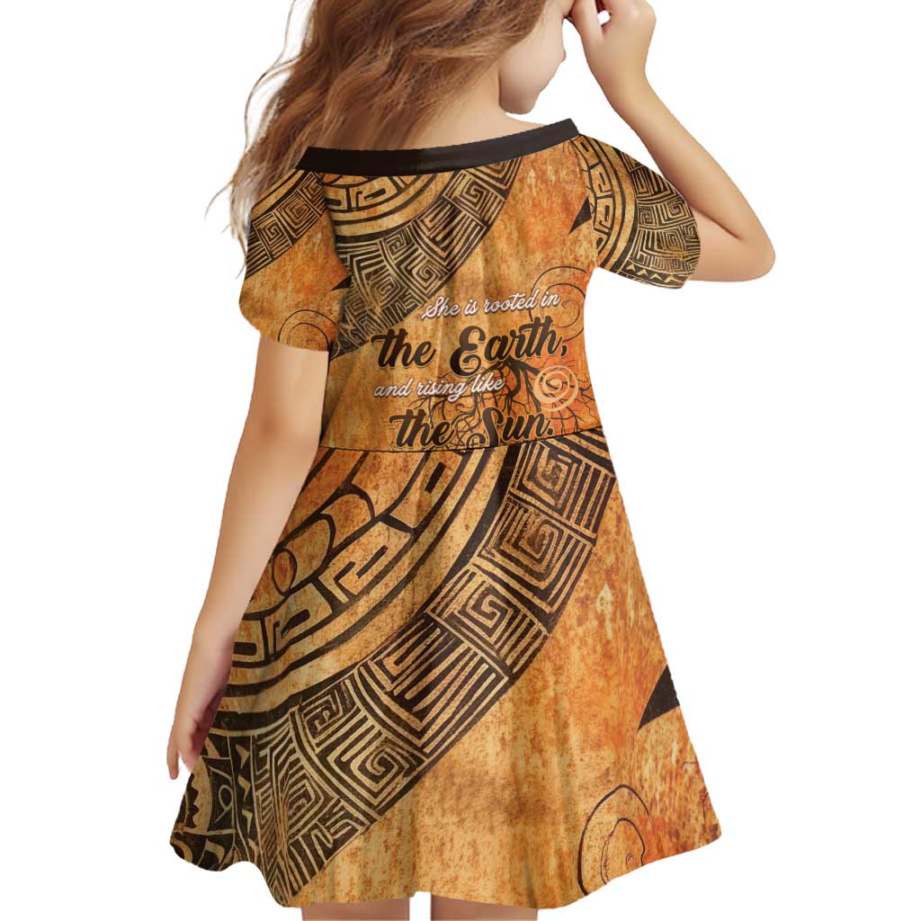 African Women Family Matching Off Shoulder Short Dress and Hawaiian Shirt She Is Rooted In The Earth and Rising Like The Sun - Wonder Print Shop