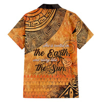 African Women Family Matching Off Shoulder Short Dress and Hawaiian Shirt She Is Rooted In The Earth and Rising Like The Sun - Wonder Print Shop