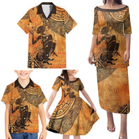 African Women Family Matching Puletasi and Hawaiian Shirt She Is Rooted In The Earth and Rising Like The Sun - Wonder Print Shop
