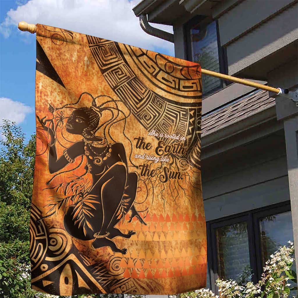African Women Garden Flag She Is Rooted In The Earth and Rising Like The Sun - Wonder Print Shop