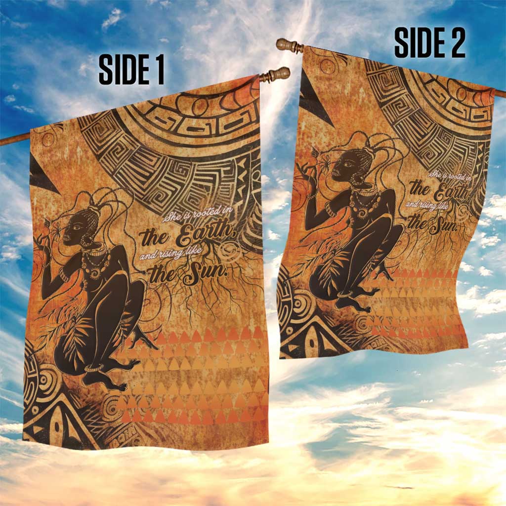 African Women Garden Flag She Is Rooted In The Earth and Rising Like The Sun - Wonder Print Shop