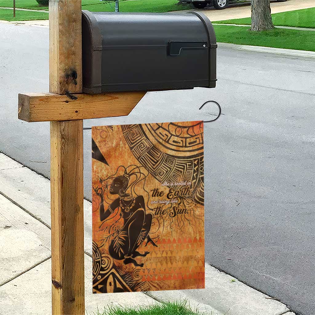 African Women Garden Flag She Is Rooted In The Earth and Rising Like The Sun - Wonder Print Shop