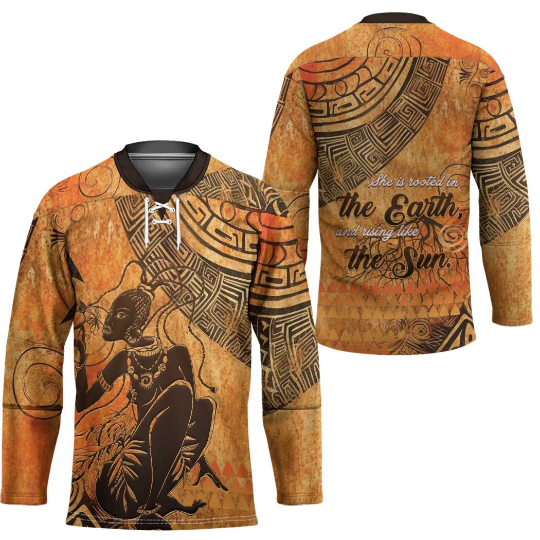 African Women Hockey Jersey She Is Rooted In The Earth and Rising Like The Sun - Wonder Print Shop