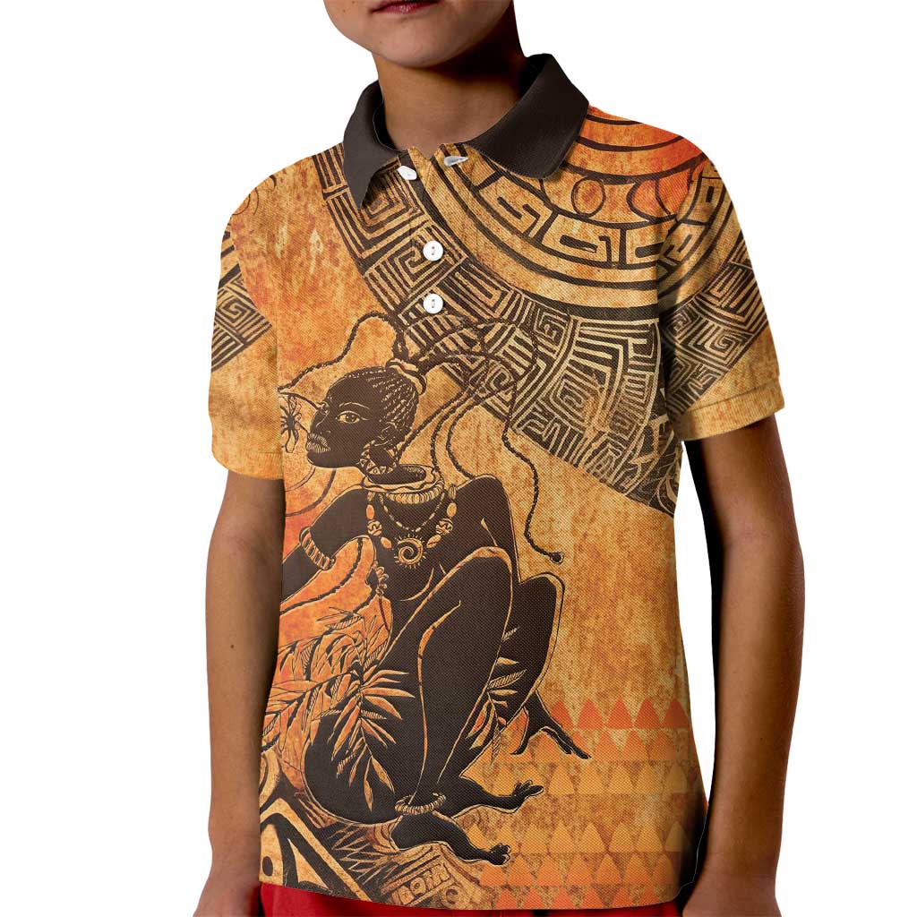 African Women Kid Polo Shirt She Is Rooted In The Earth and Rising Like The Sun - Wonder Print Shop