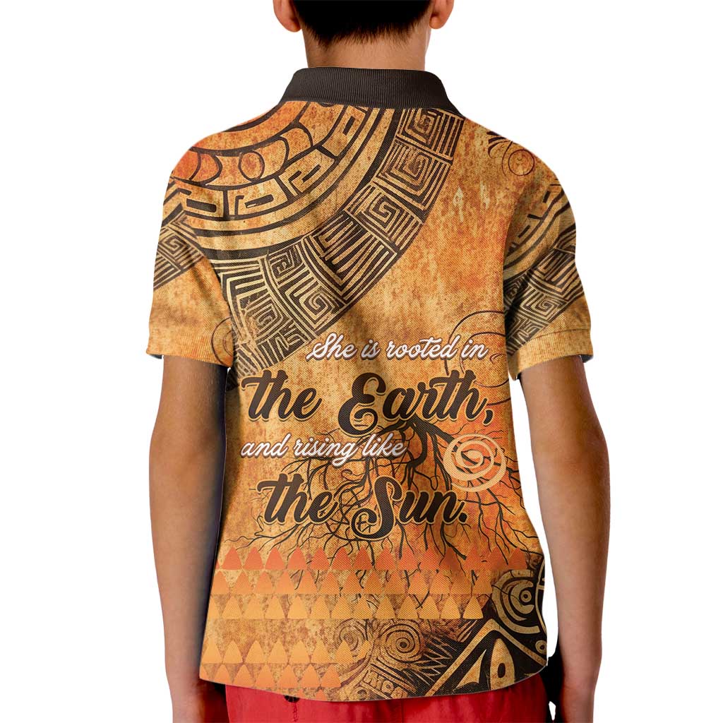 African Women Kid Polo Shirt She Is Rooted In The Earth and Rising Like The Sun - Wonder Print Shop