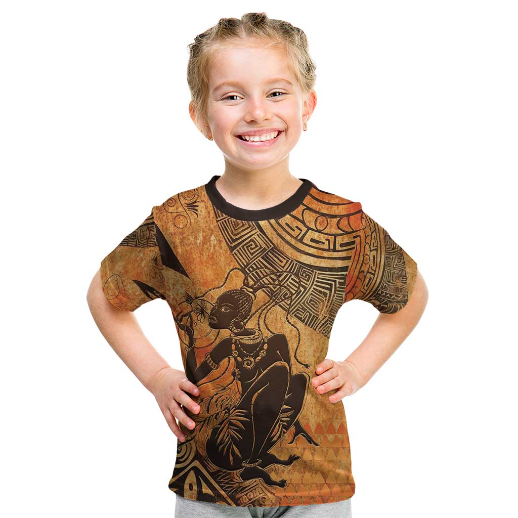 African Women Kid T Shirt She Is Rooted In The Earth and Rising Like The Sun - Wonder Print Shop