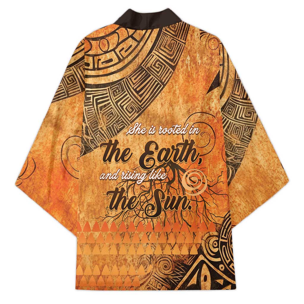 African Women Kimono She Is Rooted In The Earth and Rising Like The Sun - Wonder Print Shop