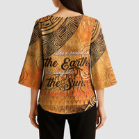 African Women Kimono Sleeve Blouse She Is Rooted In The Earth and Rising Like The Sun - Wonder Print Shop
