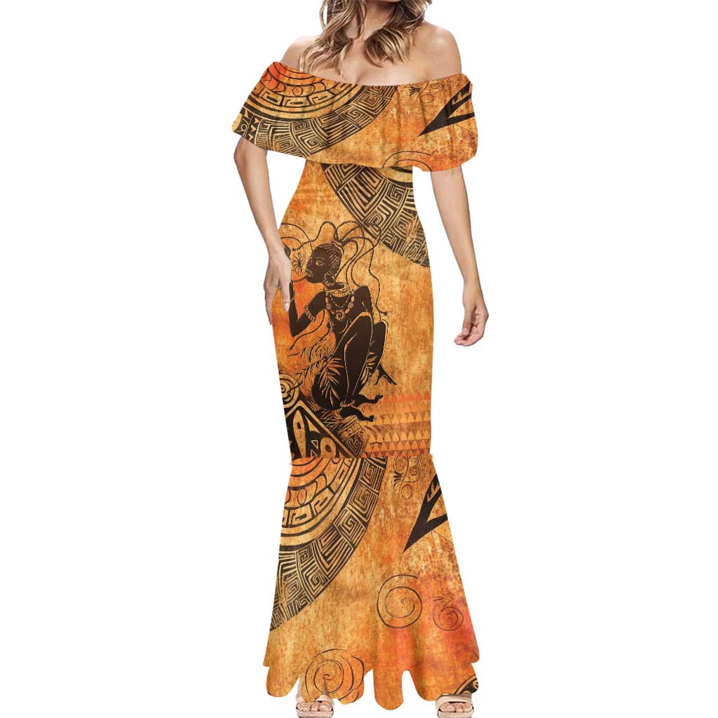 African Women Mermaid Dress She Is Rooted In The Earth and Rising Like The Sun - Wonder Print Shop