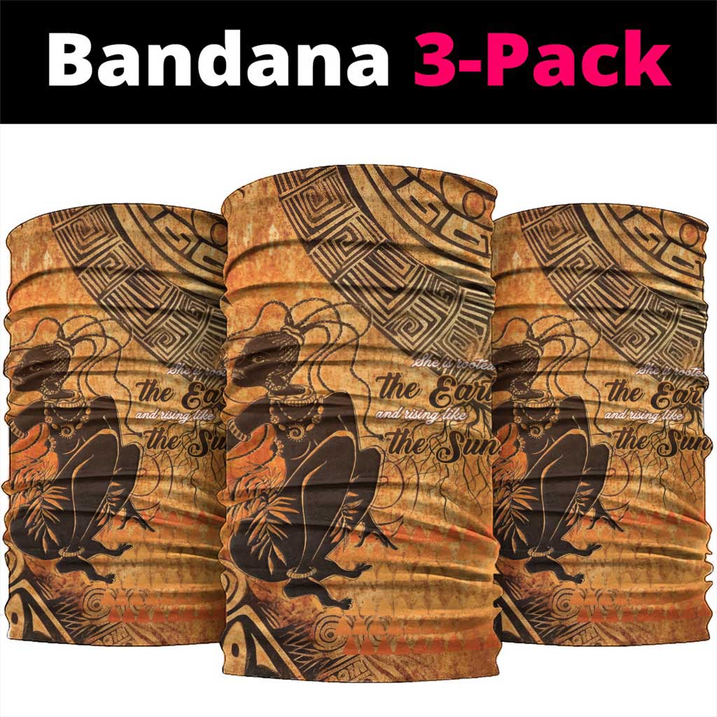 African Women Neck Gaiter She Is Rooted In The Earth and Rising Like The Sun - Wonder Print Shop
