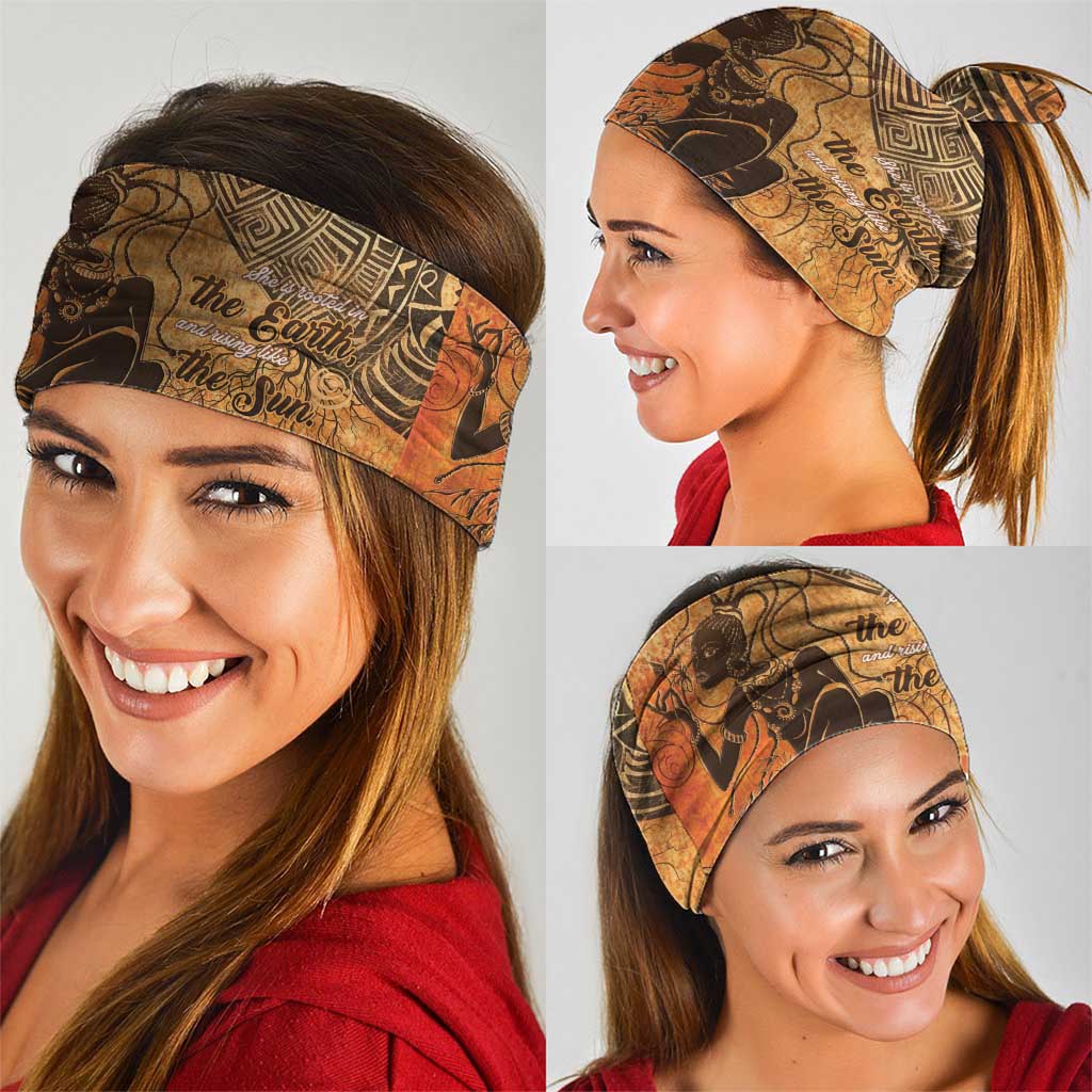 African Women Neck Gaiter She Is Rooted In The Earth and Rising Like The Sun - Wonder Print Shop