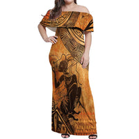 African Women Off Shoulder Maxi Dress She Is Rooted In The Earth and Rising Like The Sun - Wonder Print Shop
