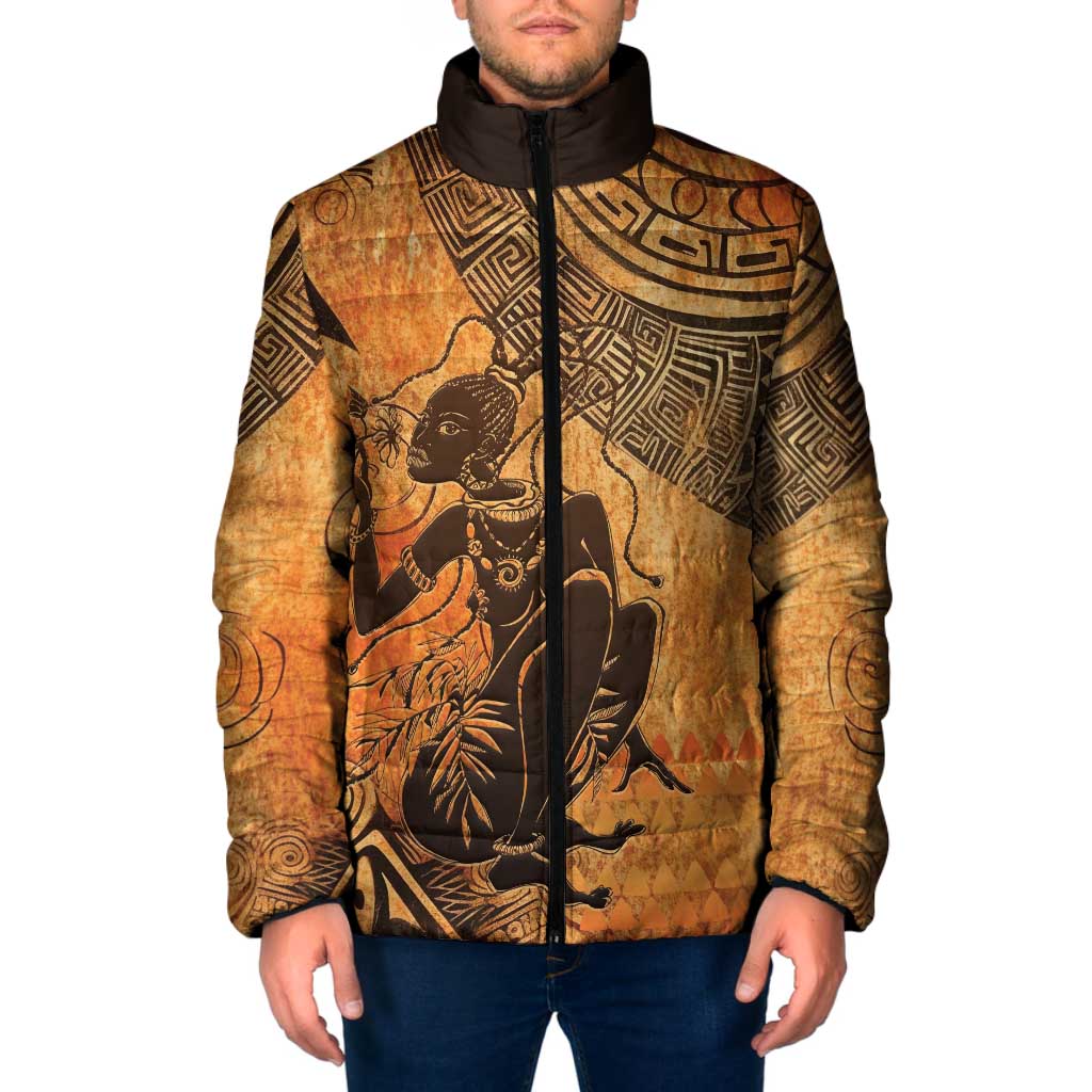 African Women Padded Jacket She Is Rooted In The Earth and Rising Like The Sun - Wonder Print Shop