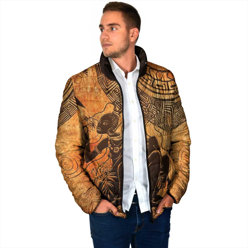 African Women Padded Jacket She Is Rooted In The Earth and Rising Like The Sun - Wonder Print Shop