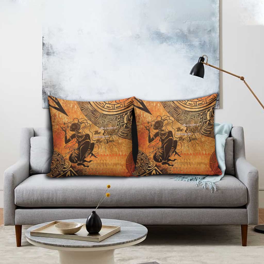 African Women Pillow Cover She Is Rooted In The Earth and Rising Like The Sun - Wonder Print Shop