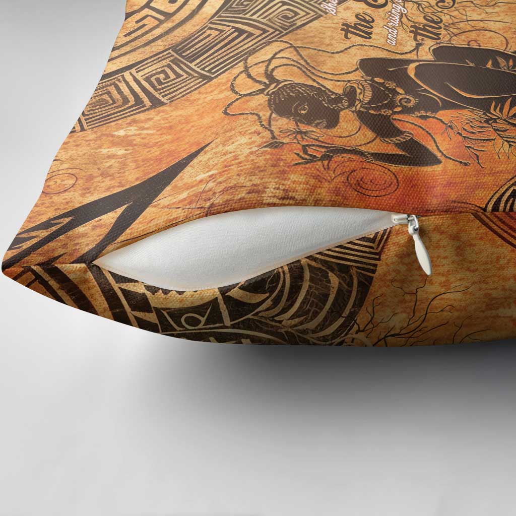 African Women Pillow Cover She Is Rooted In The Earth and Rising Like The Sun - Wonder Print Shop