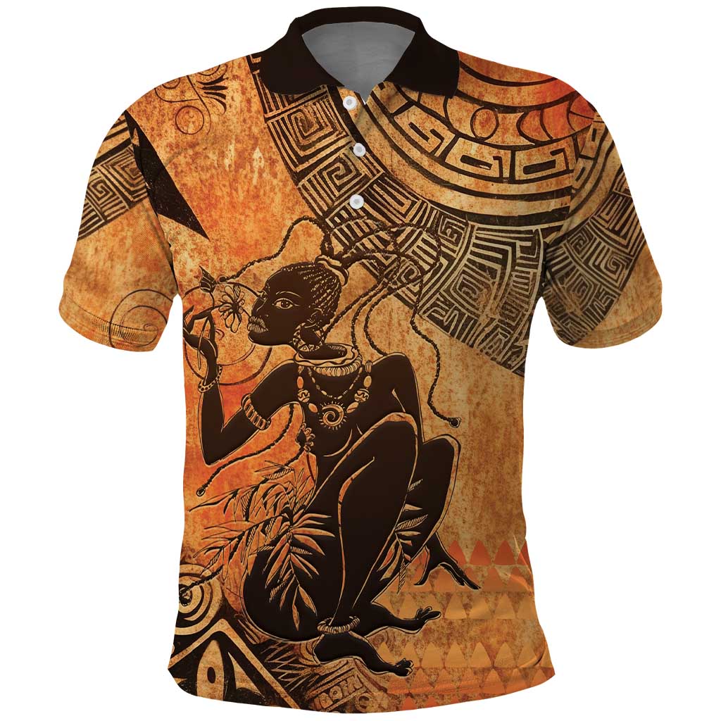 African Women Polo Shirt She Is Rooted In The Earth and Rising Like The Sun - Wonder Print Shop