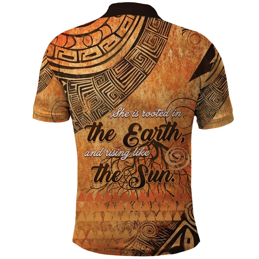 African Women Polo Shirt She Is Rooted In The Earth and Rising Like The Sun - Wonder Print Shop
