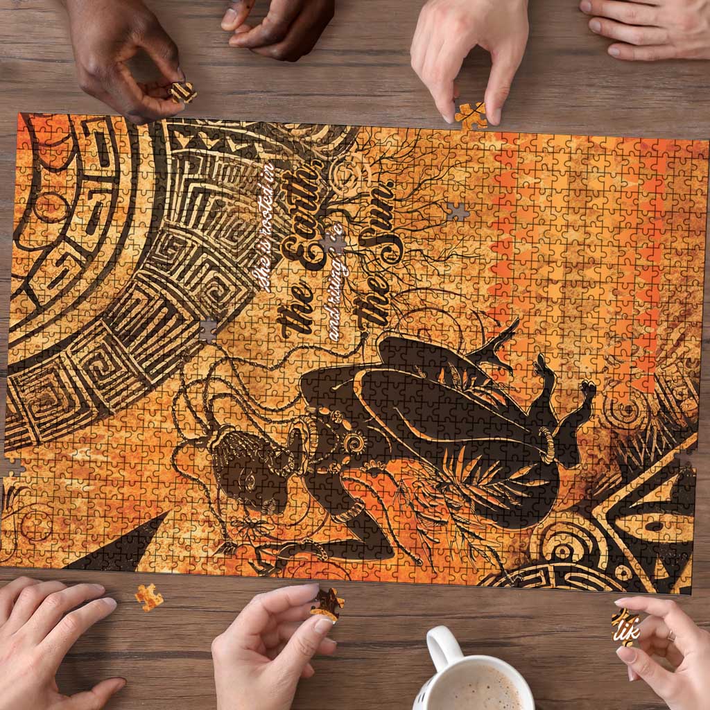 African Women Puzzle She Is Rooted In The Earth and Rising Like The Sun - Wonder Print Shop