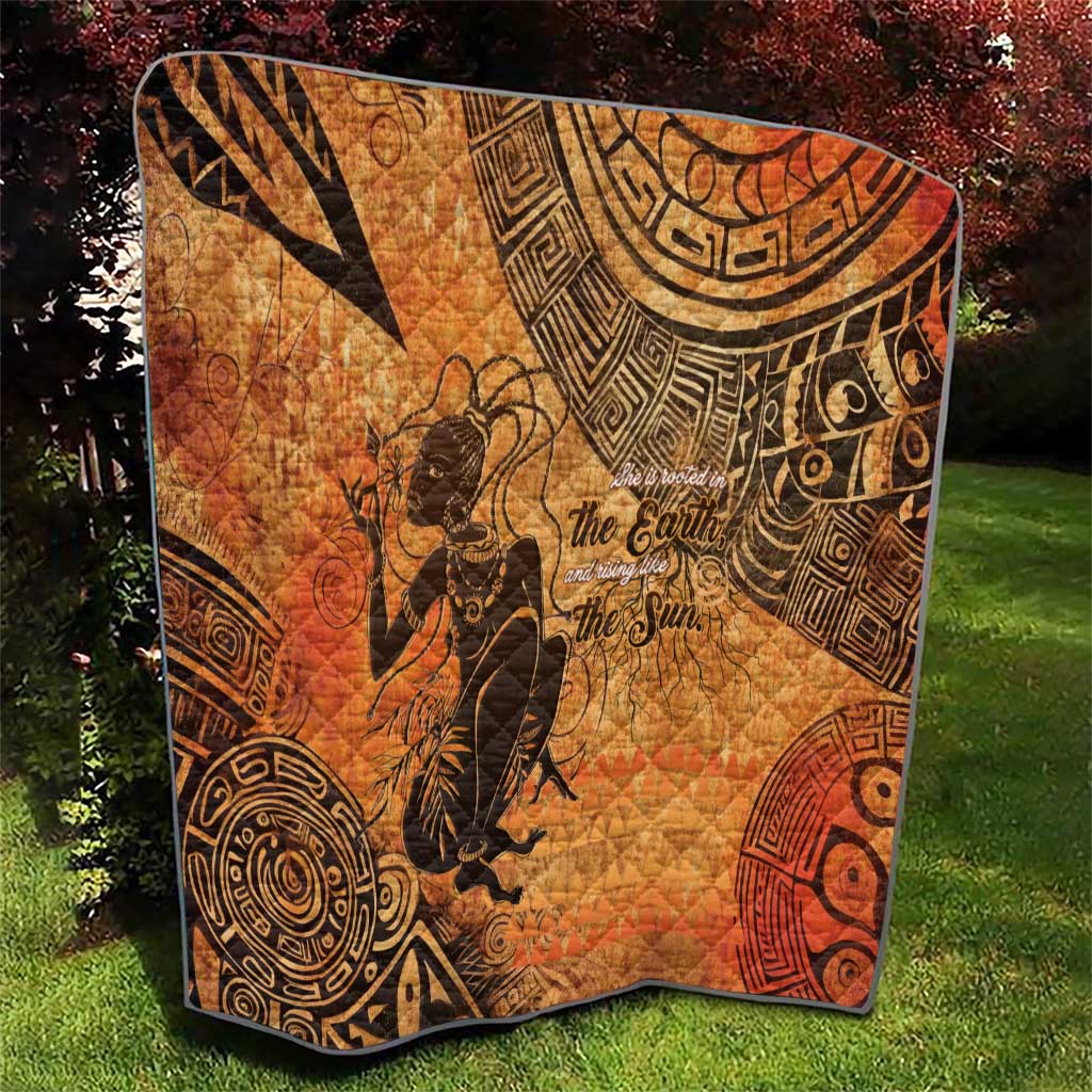 African Women Quilt She Is Rooted In The Earth and Rising Like The Sun - Wonder Print Shop