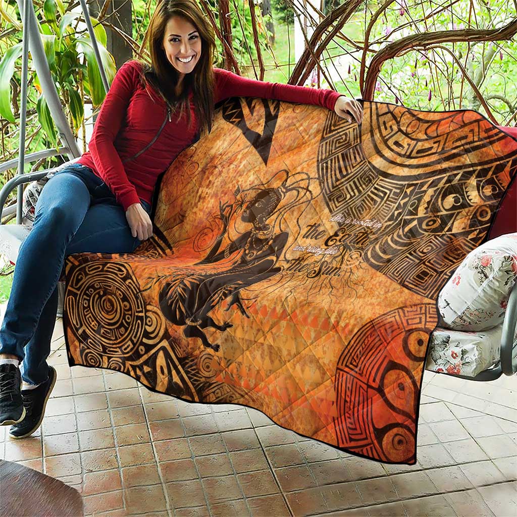 African Women Quilt She Is Rooted In The Earth and Rising Like The Sun - Wonder Print Shop