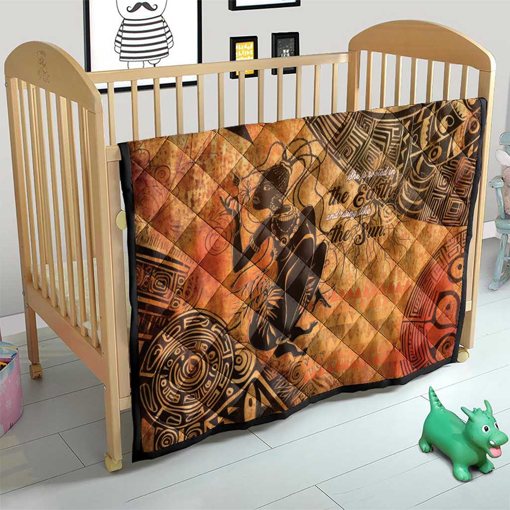 African Women Quilt She Is Rooted In The Earth and Rising Like The Sun - Wonder Print Shop