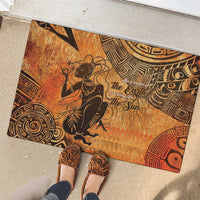 African Women Rubber Doormat She Is Rooted In The Earth and Rising Like The Sun - Wonder Print Shop