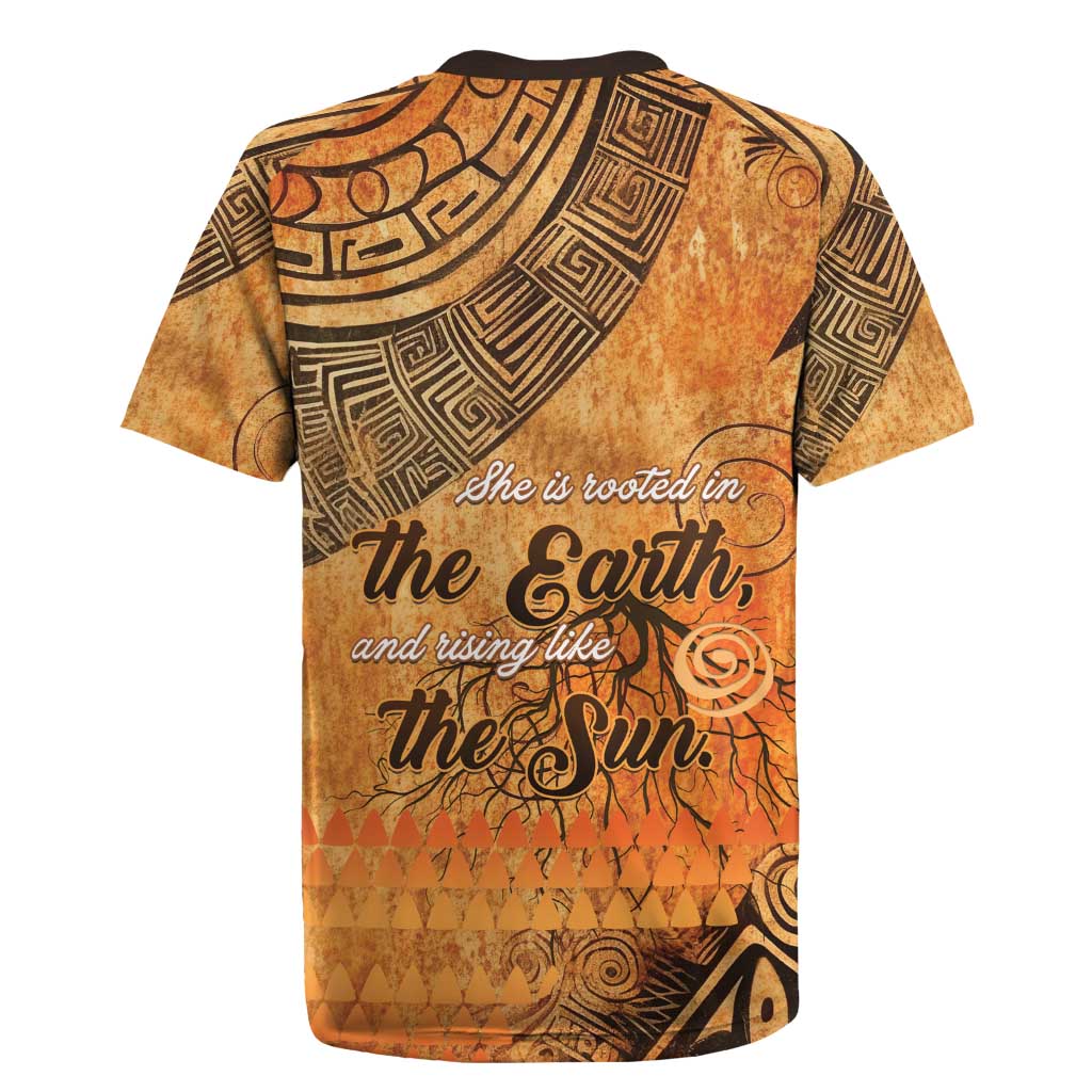African Women Rugby Jersey She Is Rooted In The Earth and Rising Like The Sun - Wonder Print Shop