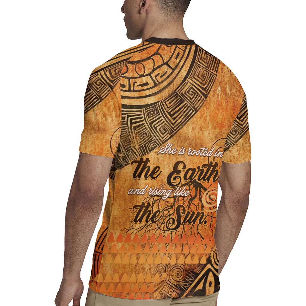 African Women Rugby Jersey She Is Rooted In The Earth and Rising Like The Sun - Wonder Print Shop