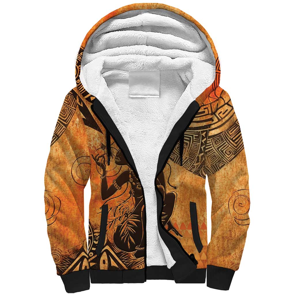 African Women Sherpa Hoodie She Is Rooted In The Earth and Rising Like The Sun - Wonder Print Shop