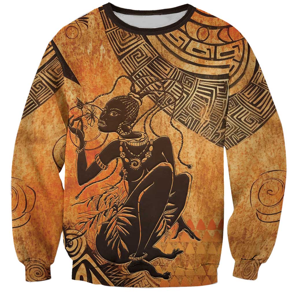 African Women Sweatshirt She Is Rooted In The Earth and Rising Like The Sun - Wonder Print Shop