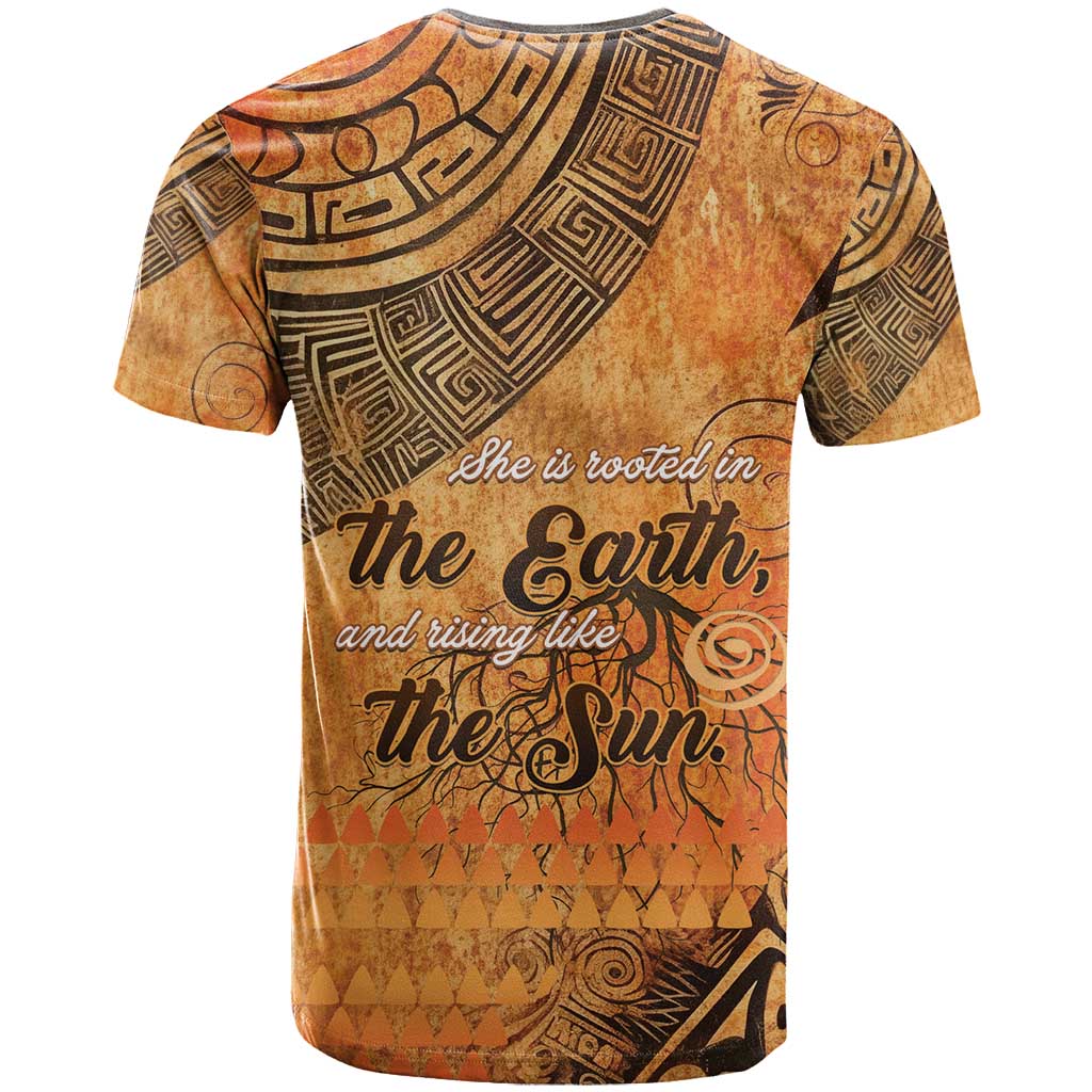African Women T Shirt She Is Rooted In The Earth and Rising Like The Sun - Wonder Print Shop