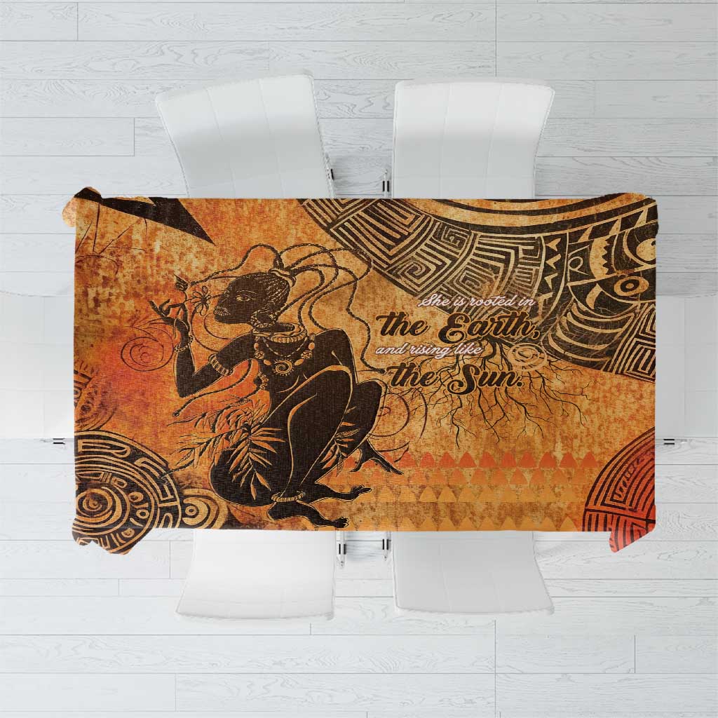 African Women Tablecloth She Is Rooted In The Earth and Rising Like The Sun - Wonder Print Shop