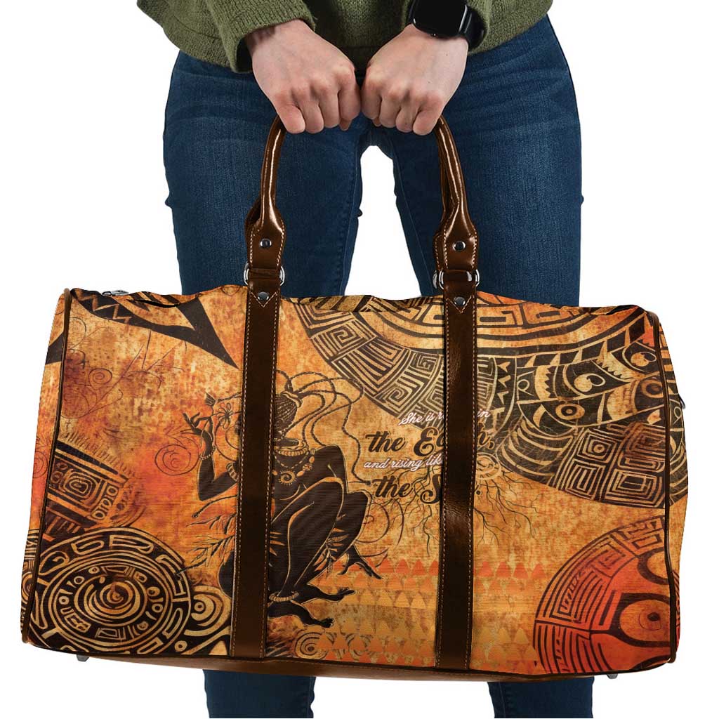 African Women Travel Bag She Is Rooted In The Earth and Rising Like The Sun - Wonder Print Shop