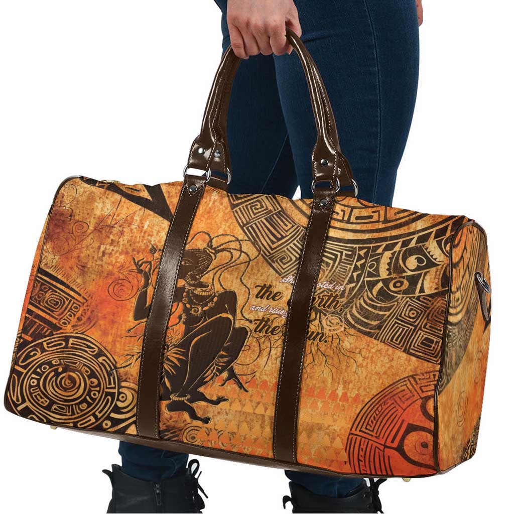 African Women Travel Bag She Is Rooted In The Earth and Rising Like The Sun - Wonder Print Shop