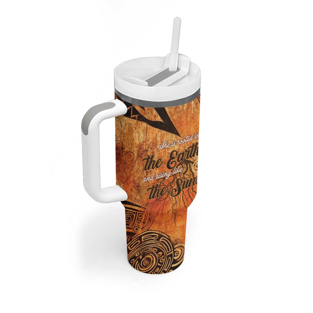 African Women Tumbler With Handle She Is Rooted In The Earth and Rising Like The Sun - Wonder Print Shop