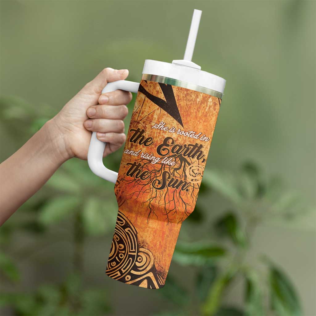 African Women Tumbler With Handle She Is Rooted In The Earth and Rising Like The Sun - Wonder Print Shop