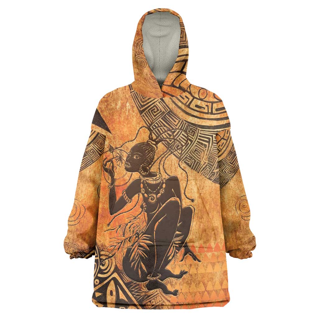 African Women Wearable Blanket Hoodie She Is Rooted In The Earth and Rising Like The Sun - Wonder Print Shop